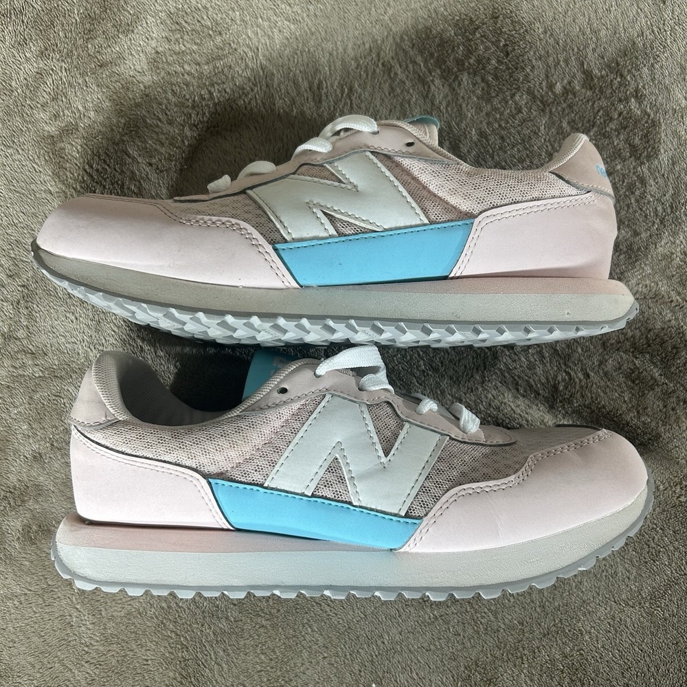 New Balance 237 Big Kids 6.5 / 8 Womens Pink Gray Aqua Lace Up Sneakers GSB237KP